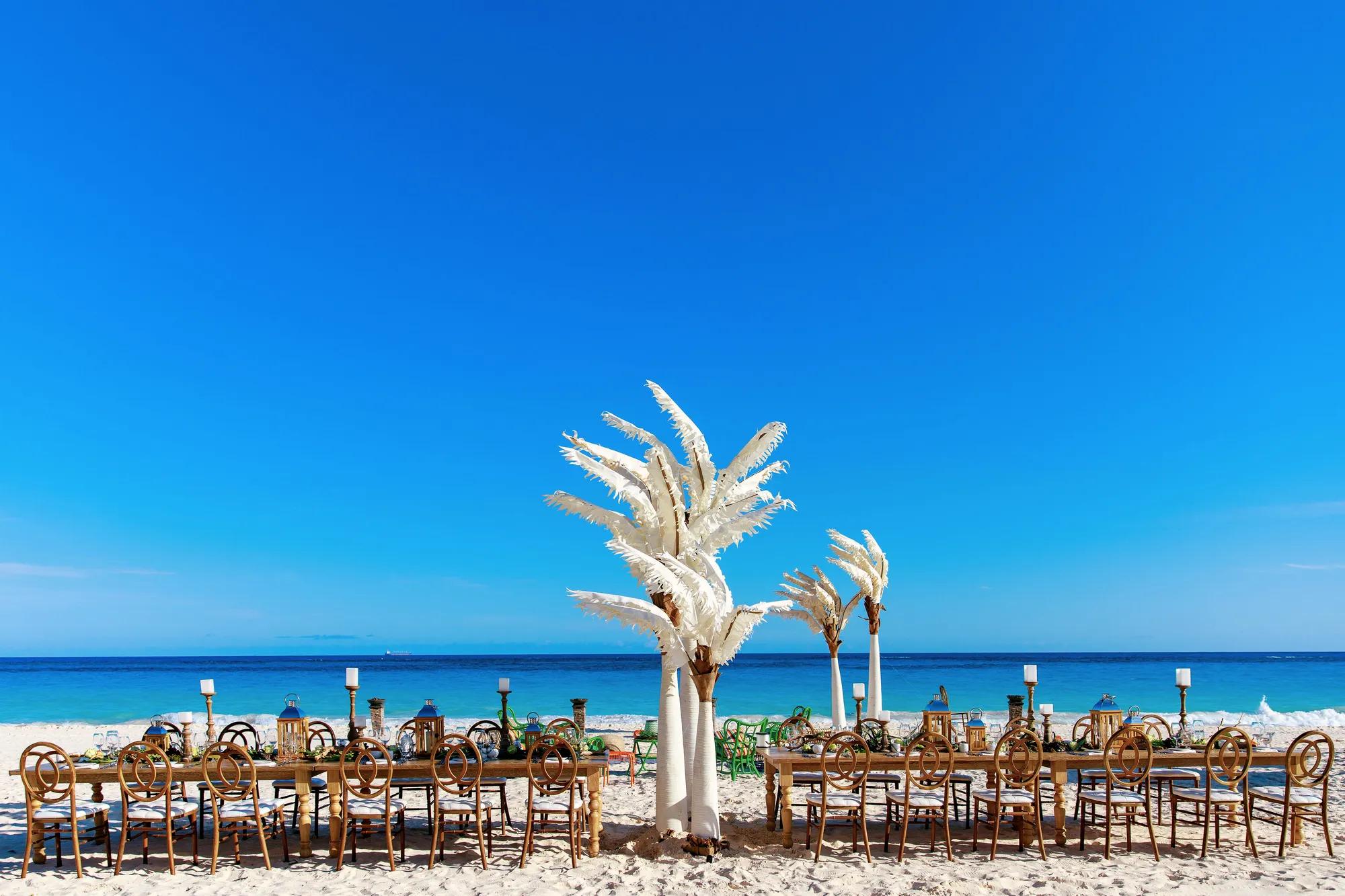 Wedding set up at Beach Club on beach