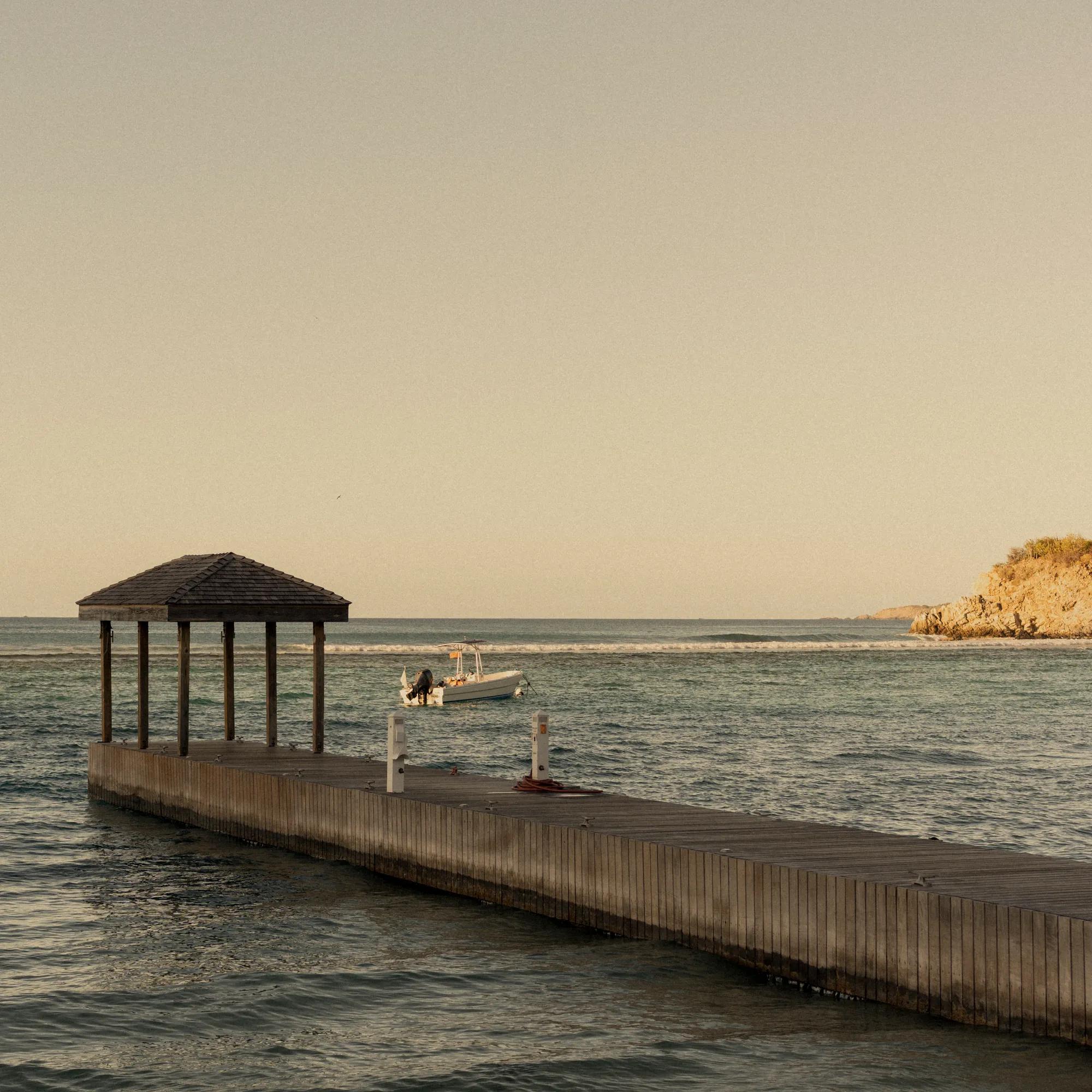 View from the dock out to the ocean