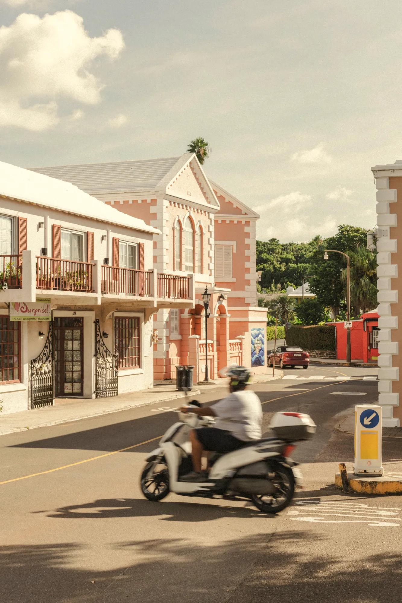 A moped going through St Georges