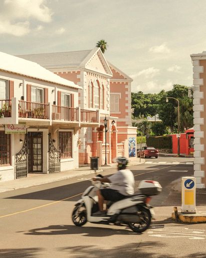 A moped going through St Georges