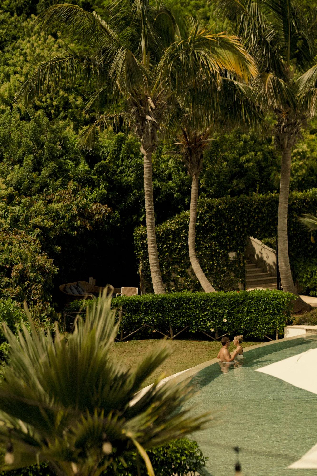A couple in the pool