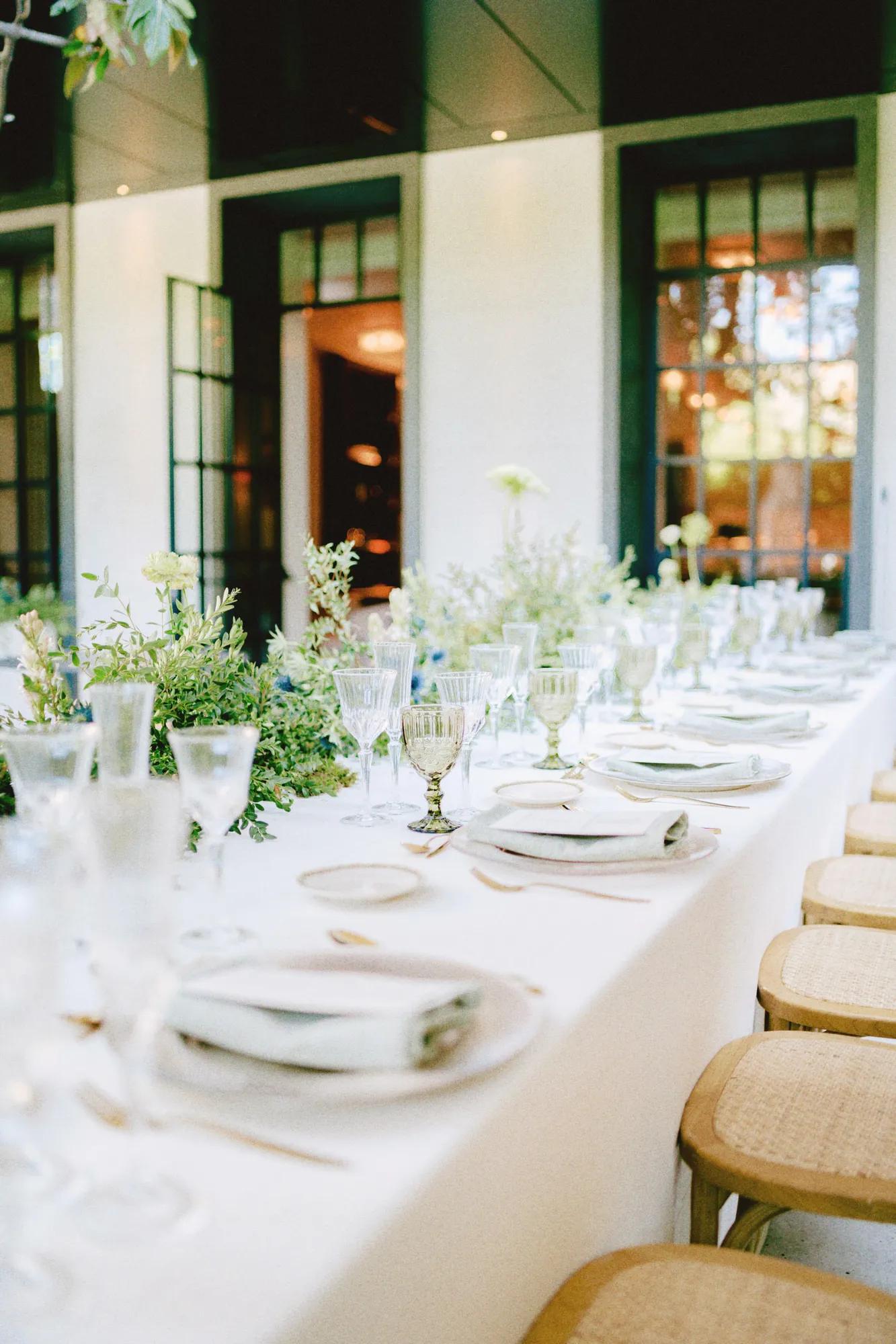 Garden terrace at Rosewood Villa Magna in Madrid arranged in a boardroom-style setup