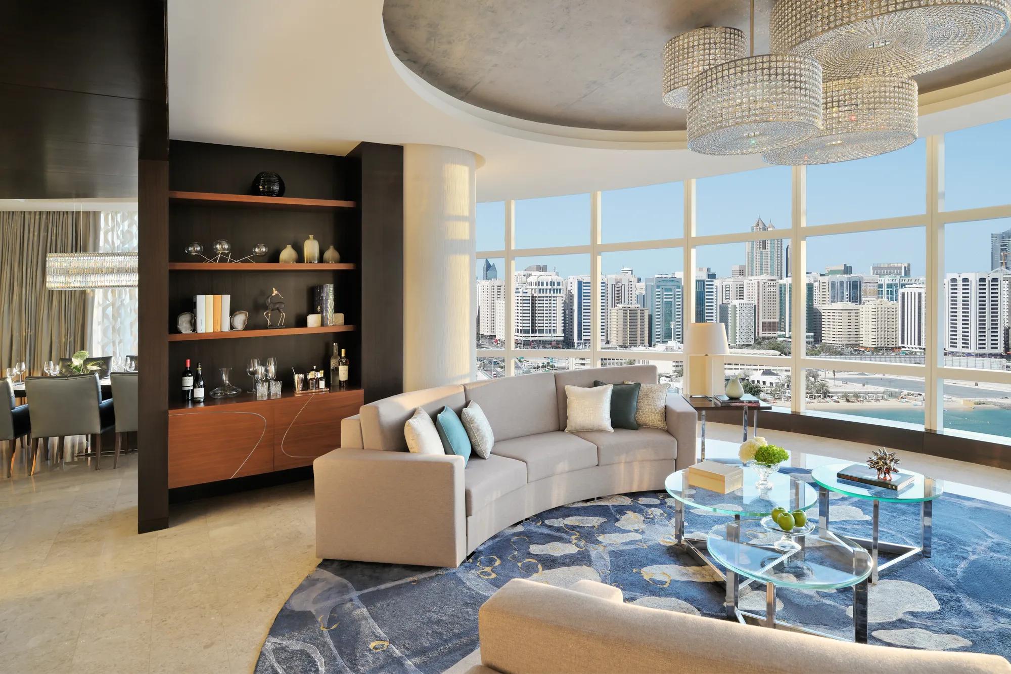 Royal suit, unmatched luxury with waterfront views, three marble bathrooms, private gym, sauna, and exclusive manor club access – the ultimate in refined living.