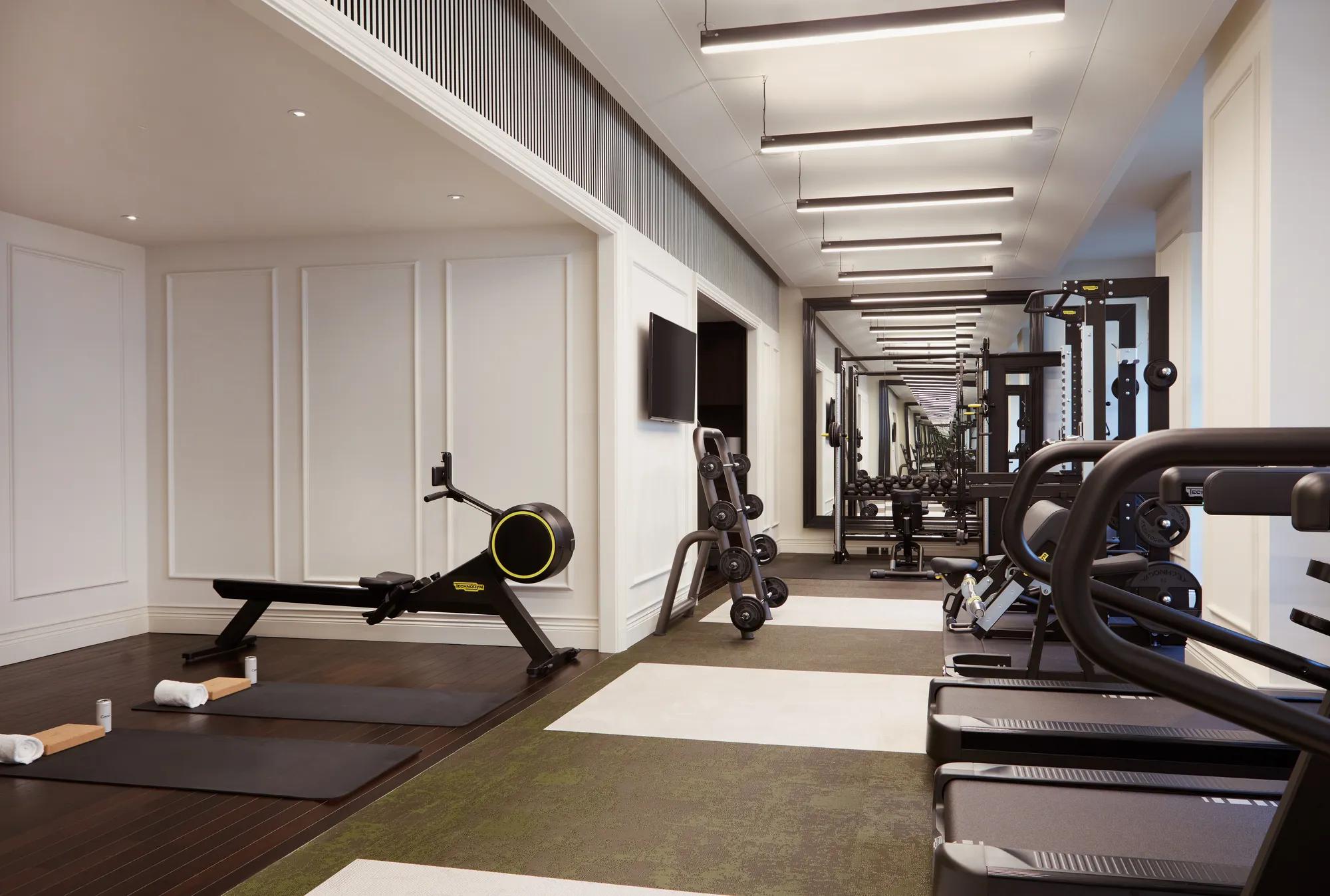 fitness suite at Rosewood London with latest cutting-edge gym equipment from Technogym