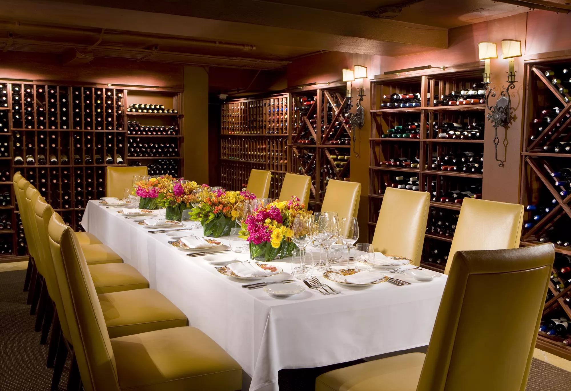 Event space set in the Mansion Wine Cellar