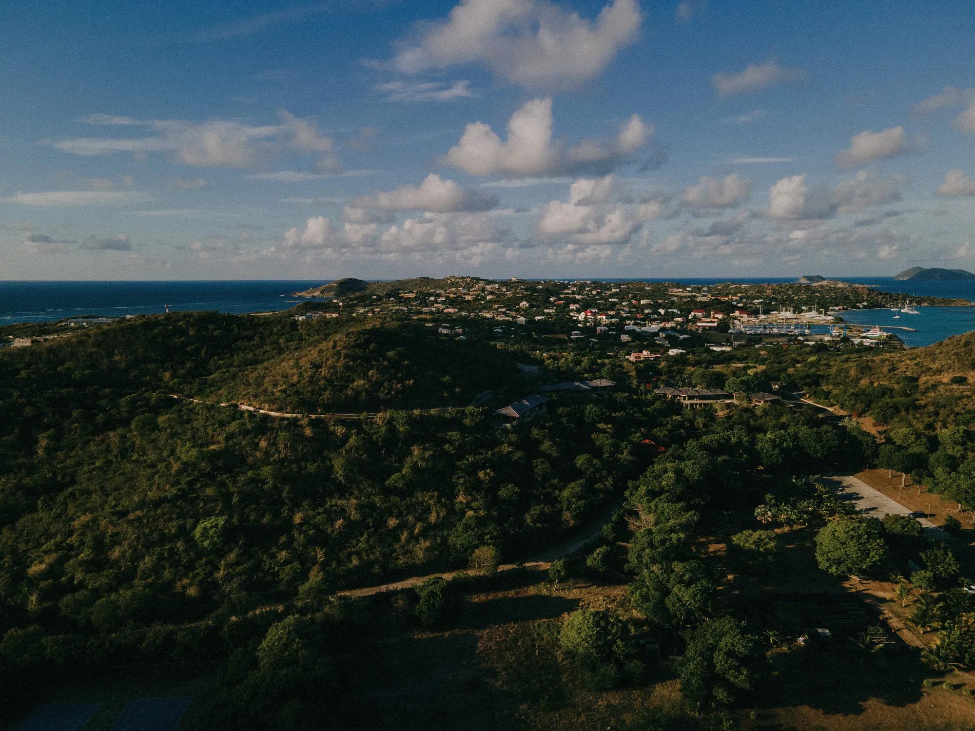 Aerial view of Virgin Gorda 