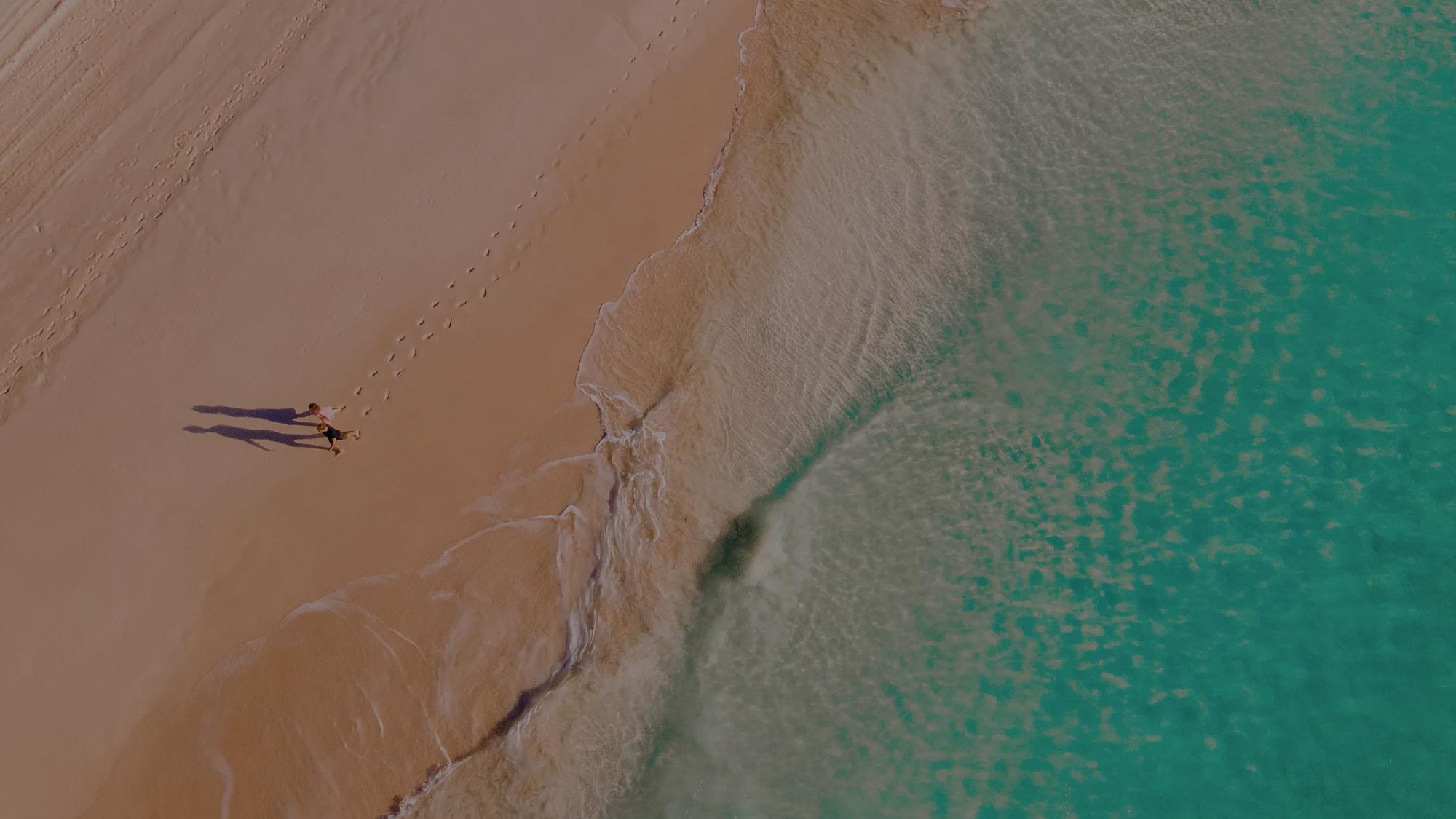 View of pink sands beach at the beach club